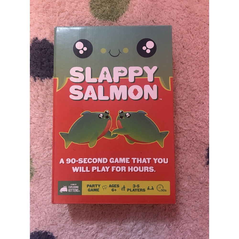 Exploding Kittens Slappy Salmon Party Game Ages 8-11 3-5 Players 2022